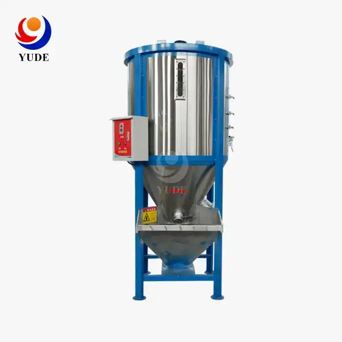 2000kg Vertical Plastic Particle Mixer with Drying Function - Integrated design of mixing and hot air drying, ad